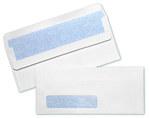 #10 24lb White Wove Standard Window Blue Inside Tint Flip N Stick