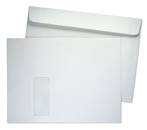 9 x 12 Booklet 28lb White Wove Vertical Window 1 | Booklet Envelopes ...